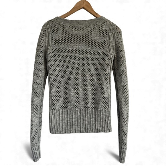 Club Monaco Perforated Light Gray Sweater - Picture 2 of 3